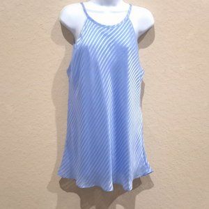 WHBM NWT Large Sleeveless Shadow Stripe Halter Top Blouse Lavender Lined
